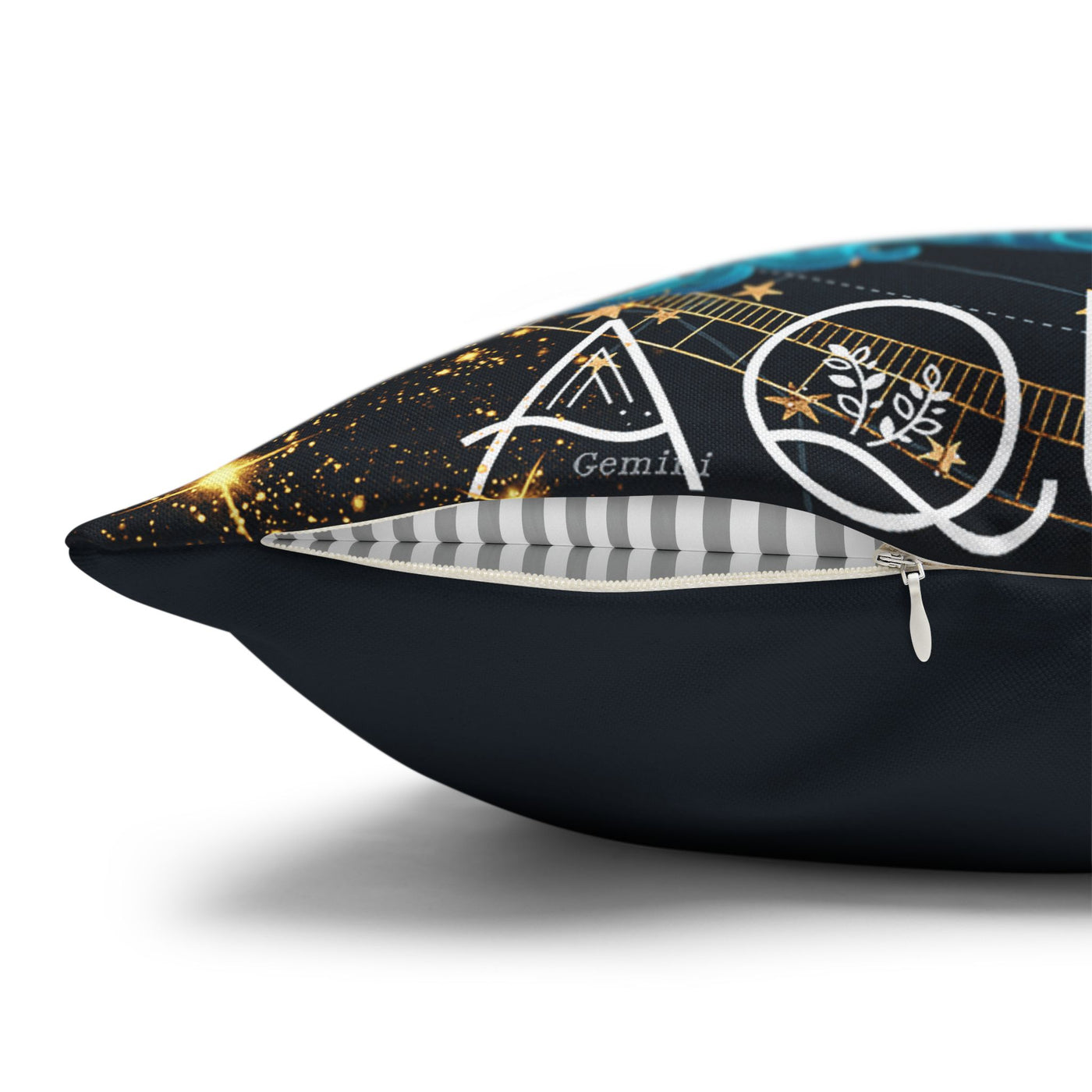 Astrology-Inspired Square Poly Canvas Pillowcase - Aquarius Zodiac Decor for Dreamy Spaces