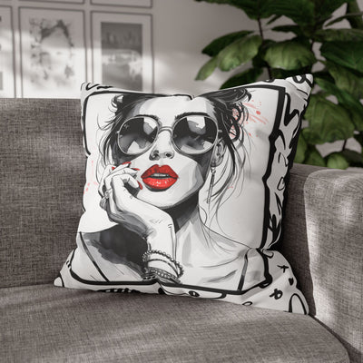Canvas Pillowcase - Chic Retro Print Stylish Home Decor