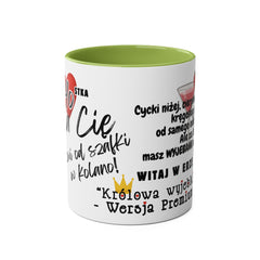 Kubek 40-stka z Humorem – Prezent na 40 Urodziny, Śmieszny Kubek Ceramiczny 11oz z Kolorowym Uchem