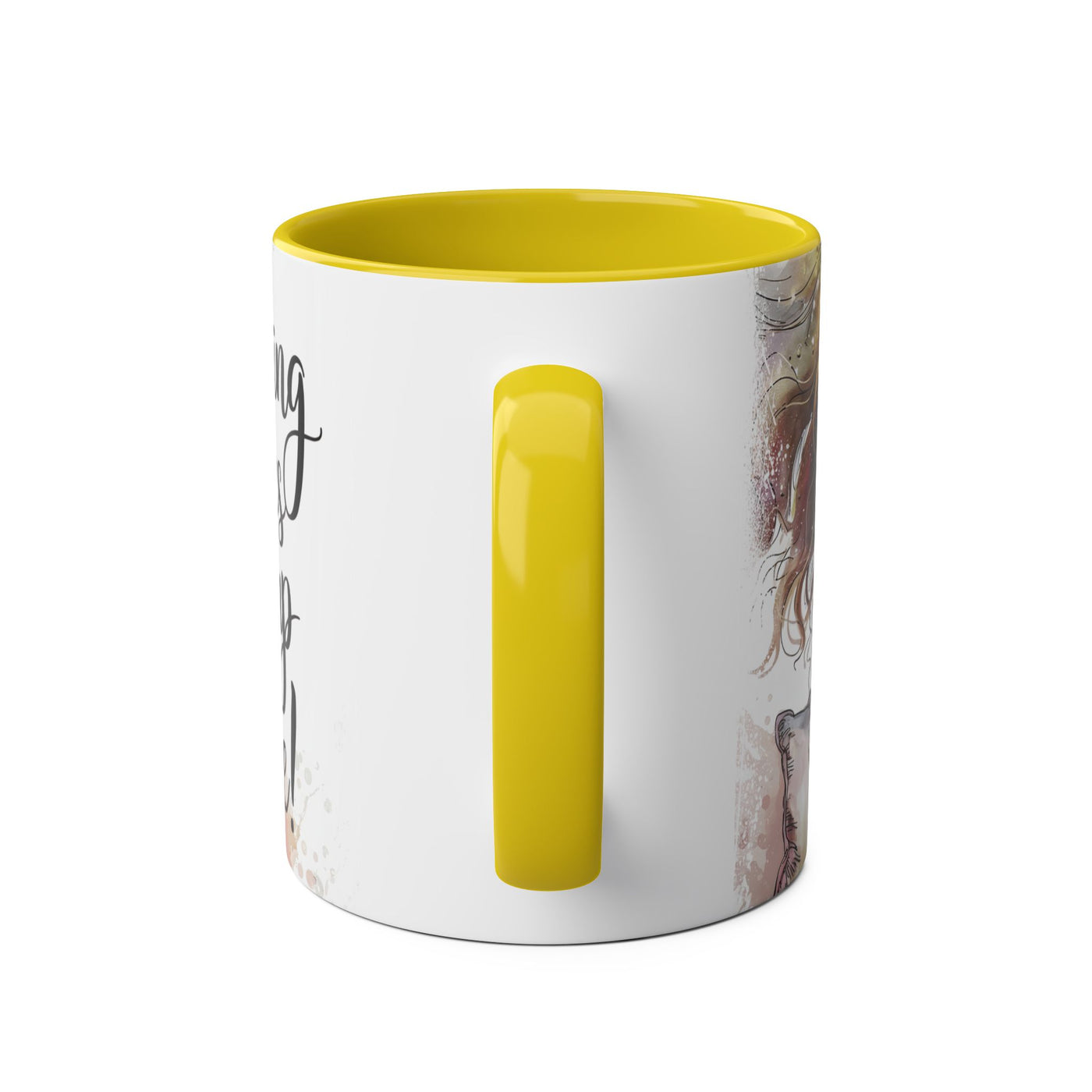 Whimsical Two-Tone Coffee Mug - "Brewing Stories" - Perfect for Book Lovers