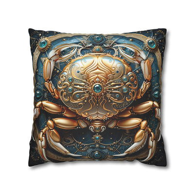 Artistic Cancer Zodiac Poly Canvas Pillowcase - Luxurious Sea-Themed Home Decor