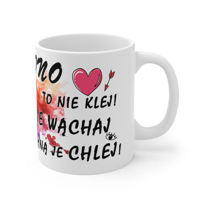 Wino to nie klej! Zabawny Kubek Biały Ceramiczny 11oz & 15oz
