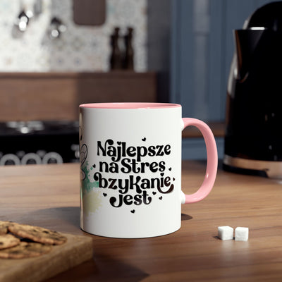 Najlpesze na stres...Kubek Dwukolorowy, Couple Coffee Mug - Two-Tone 11oz