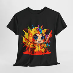 Cute Unicorn Unisex Heavy Cotton Tee, Gamer Shirt, Fun Casual Wear, Anime Fan Apparel, Horror T-Shirt