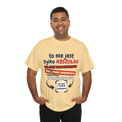 Unisex Zabawny T-Shirt Pijany Wędrowiec z własnym QR Code