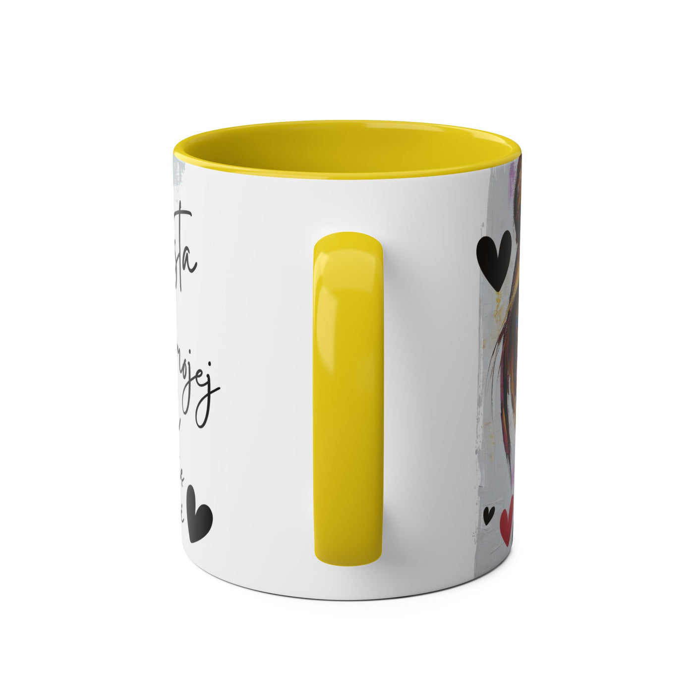 Chic Two-Tone Coffee Mug - Heart Design, Love Quote | Perfect Gift for Friends & Loved Ones