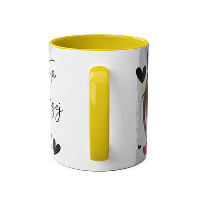 Chic Two-Tone Coffee Mug - Heart Design, Love Quote | Perfect Gift for Friends & Loved Ones