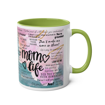 Mom Life Two-Tone Coffee Mugs, 11oz