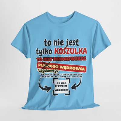 Unisex Zabawny T-Shirt Pijany Wędrowiec z własnym QR Code