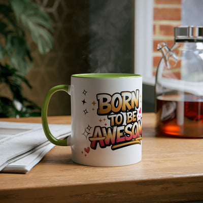 Unicorn Two-Tone Coffee Mug - 11oz Born to Be Awesome Design