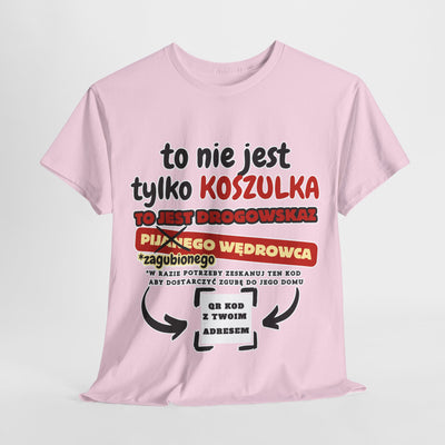Unisex Zabawny T-Shirt Pijany Wędrowiec z własnym QR Code