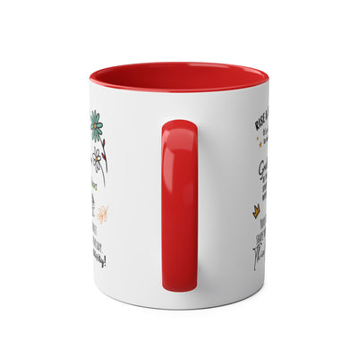 Inspirational Morning Mindset Coffee Mug - Two-Tone 11oz