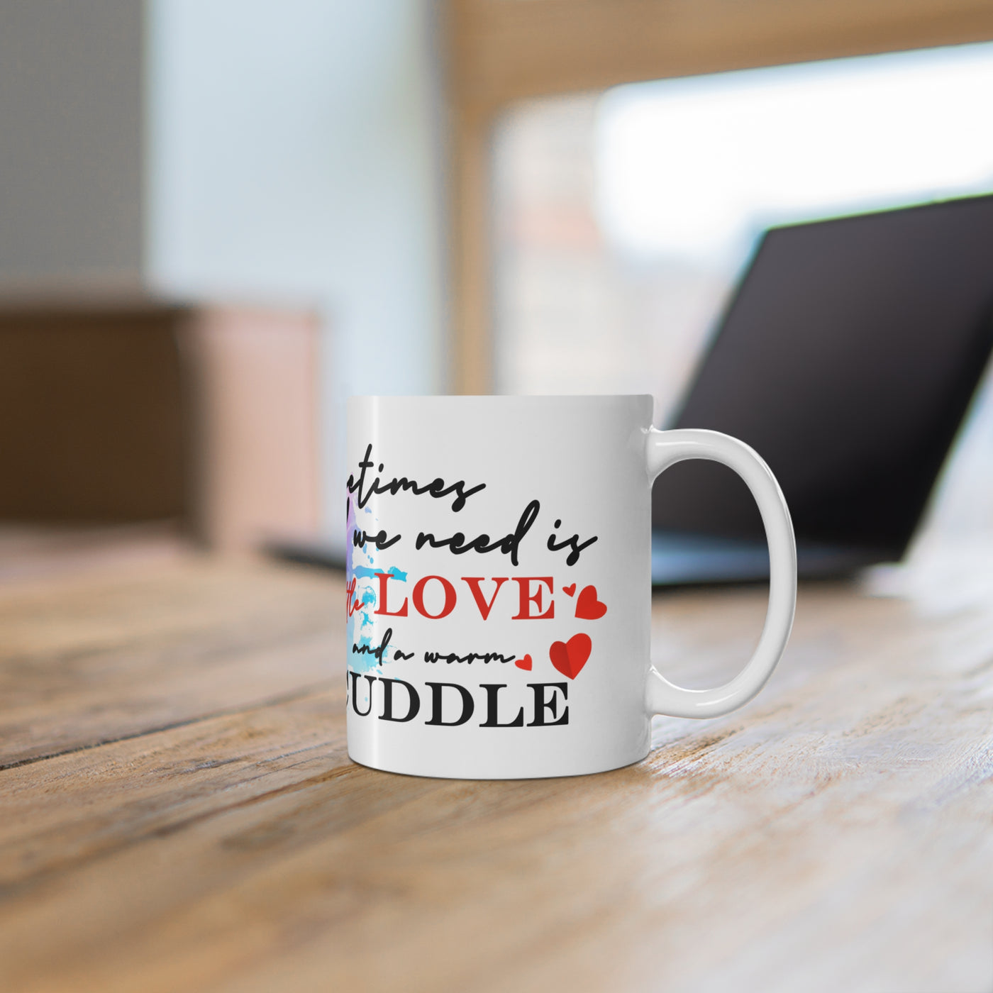 Love & Cuddles Ceramic White Coffee Mug - Cute Character Design, Perfect Gift for All Occasions