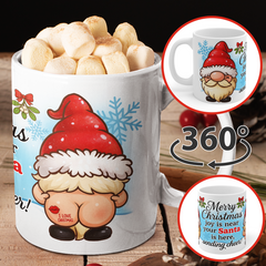 Merry Christmas Santa Mug, Holiday Coffee Cup, Fun Gift for Him/Her, Winter Cheer, Unique Collectible