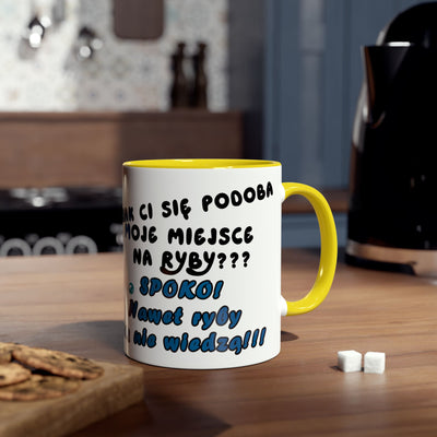 Zabawny dwukolorowy kubek dla Wędkarza