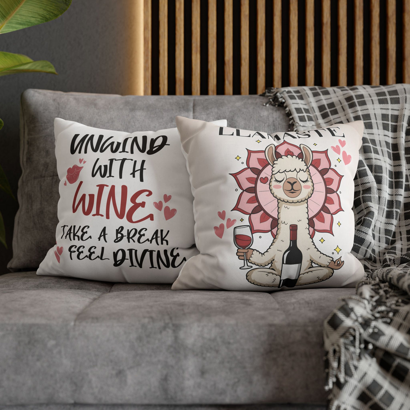 Unwind with Wine - Poly Canvas Pillowcase