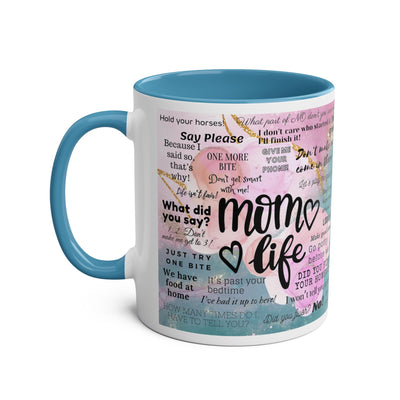 Mom Life Two-Tone Coffee Mugs, 11oz