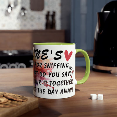 Colorful Wine Lover's Mug - "Let's Drink!" Art Design - Perfect Gift for Celebrations  Two-Tone Ceramic Mug