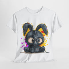 Black Bunny/ Cute Bunny / Bunny with a zipper Unisex Heavy Cotton Tee