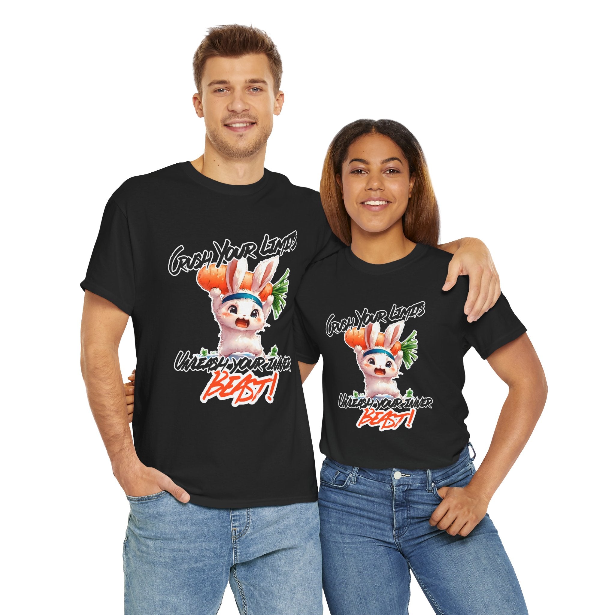 Motivational Unisex Heavy Cotton Tee - 'Crush Your Limits'