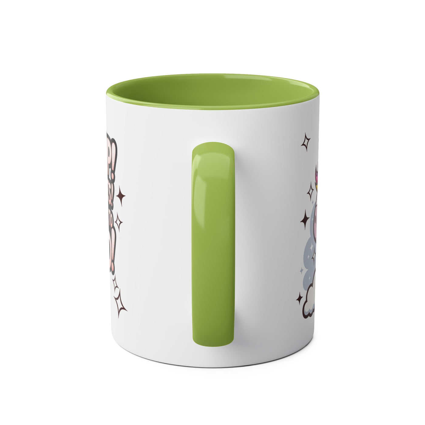 Giddy Sparkle Two-Tone Coffee Mug | 11oz Unicorn & Cat Design
