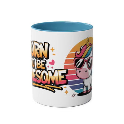 Unicorn Two-Tone Coffee Mug - 11oz Born to Be Awesome Design