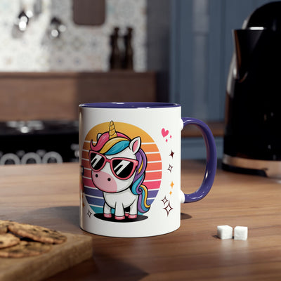 Unicorn Two-Tone Coffee Mug - 11oz Born to Be Awesome Design