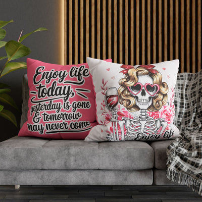 Enjoy Life Pillowcase – Chic Decor for Fun Celebrations
