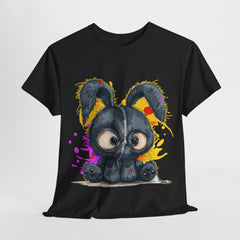 Black Bunny/ Cute Bunny / Bunny with a zipper Unisex Heavy Cotton Tee