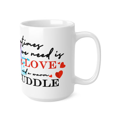 Love & Cuddles Ceramic White Coffee Mug - Cute Character Design, Perfect Gift for All Occasions
