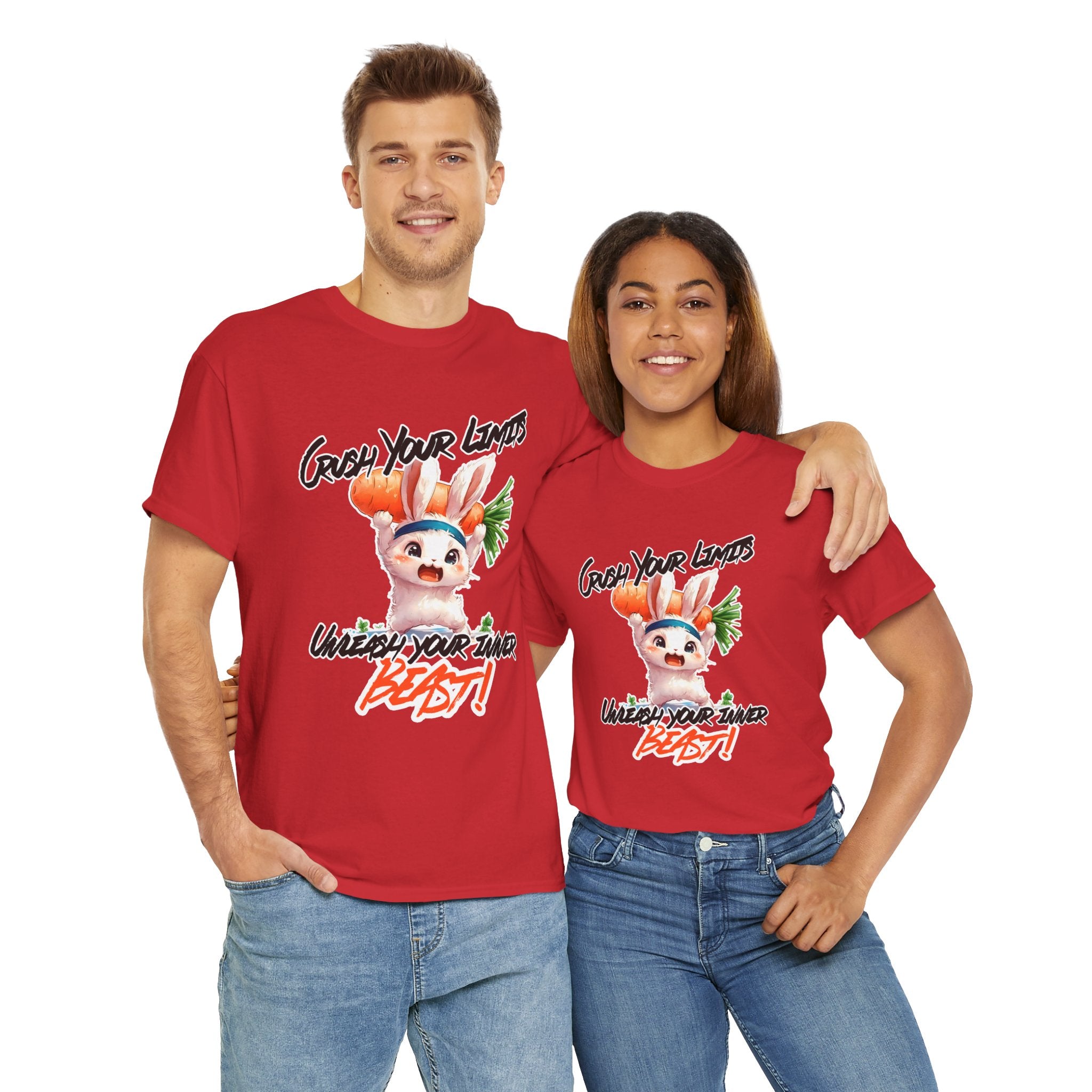 Motivational Unisex Heavy Cotton Tee - 'Crush Your Limits'