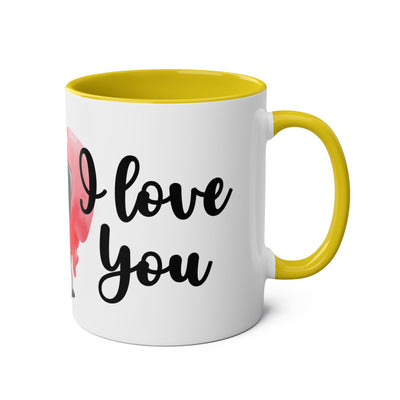 I Love You Two-Tones Mug with Cute Pug Dog