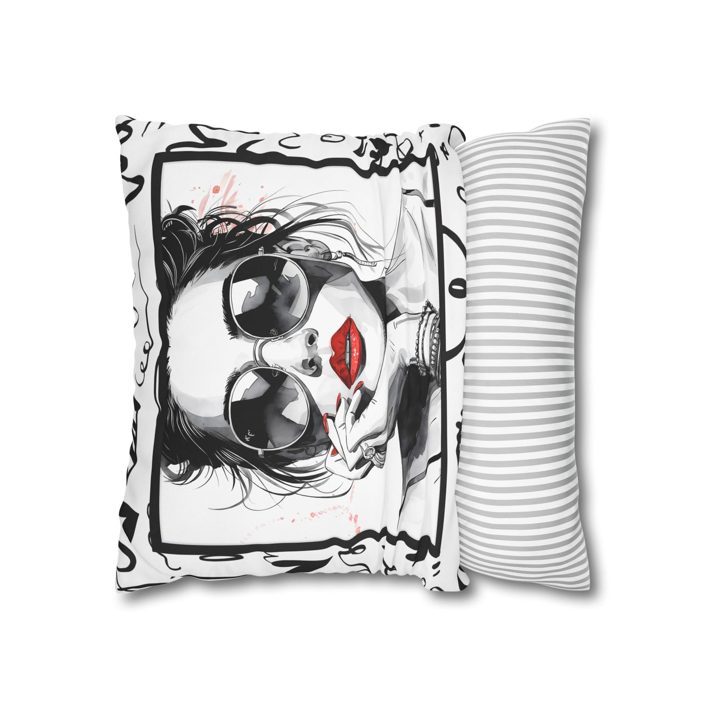 Canvas Pillowcase - Chic Retro Print Stylish Home Decor