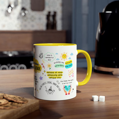 Personalized Two-Tone Birthday Coffee Mug - Celebrate with Custom Name Design