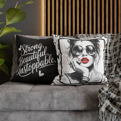 Canvas Pillowcase - Chic Retro Print Stylish Home Decor