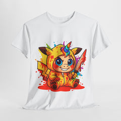 Cute Unicorn Unisex Heavy Cotton Tee, Gamer Shirt, Fun Casual Wear, Anime Fan Apparel, Horror T-Shirt