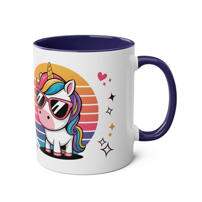 Unicorn Two-Tone Coffee Mug - 11oz Born to Be Awesome Design