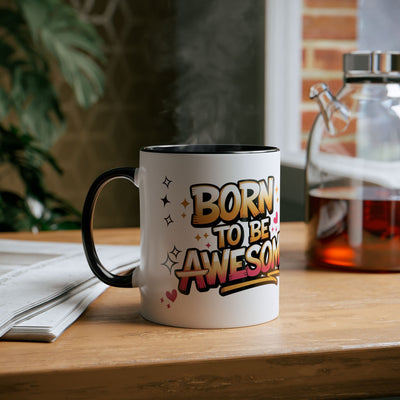 Unicorn Two-Tone Coffee Mug - 11oz Born to Be Awesome Design