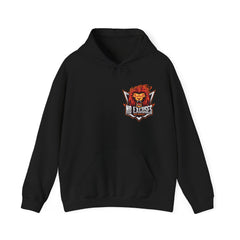 No Excuses Lion Graphic Hoodie - Motivational Unisex Heavy Blend Pullover for Fitness Enthusiasts