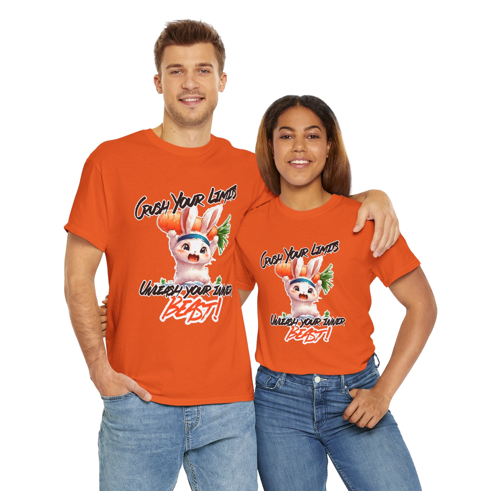 Motivational Unisex Heavy Cotton Tee - 'Crush Your Limits'