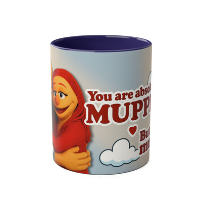 Fun Two-Tone Coffee Mug with Muppet Design - Personalised from Photo. 11 oz