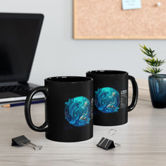 Pisces Zodiac Black Mug - 11oz & 15oz - Astrological Design with Nutrition Facts