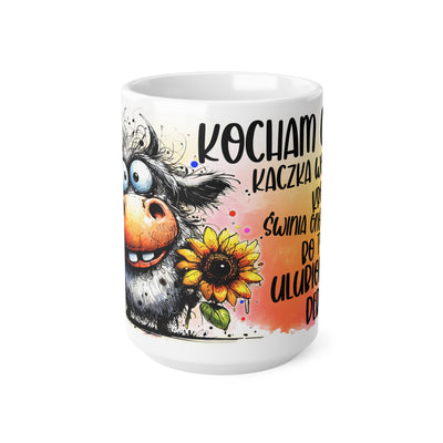 Kocham Cię jak..Biały Kubek Ceramiczny/Dwa Rozmiary