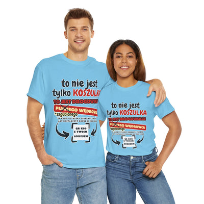 Unisex Zabawny T-Shirt Pijany Wędrowiec z własnym QR Code