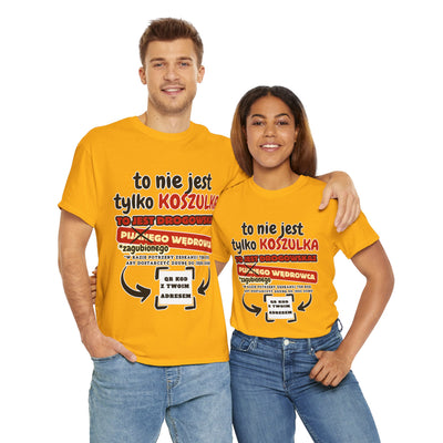 Unisex Zabawny T-Shirt Pijany Wędrowiec z własnym QR Code
