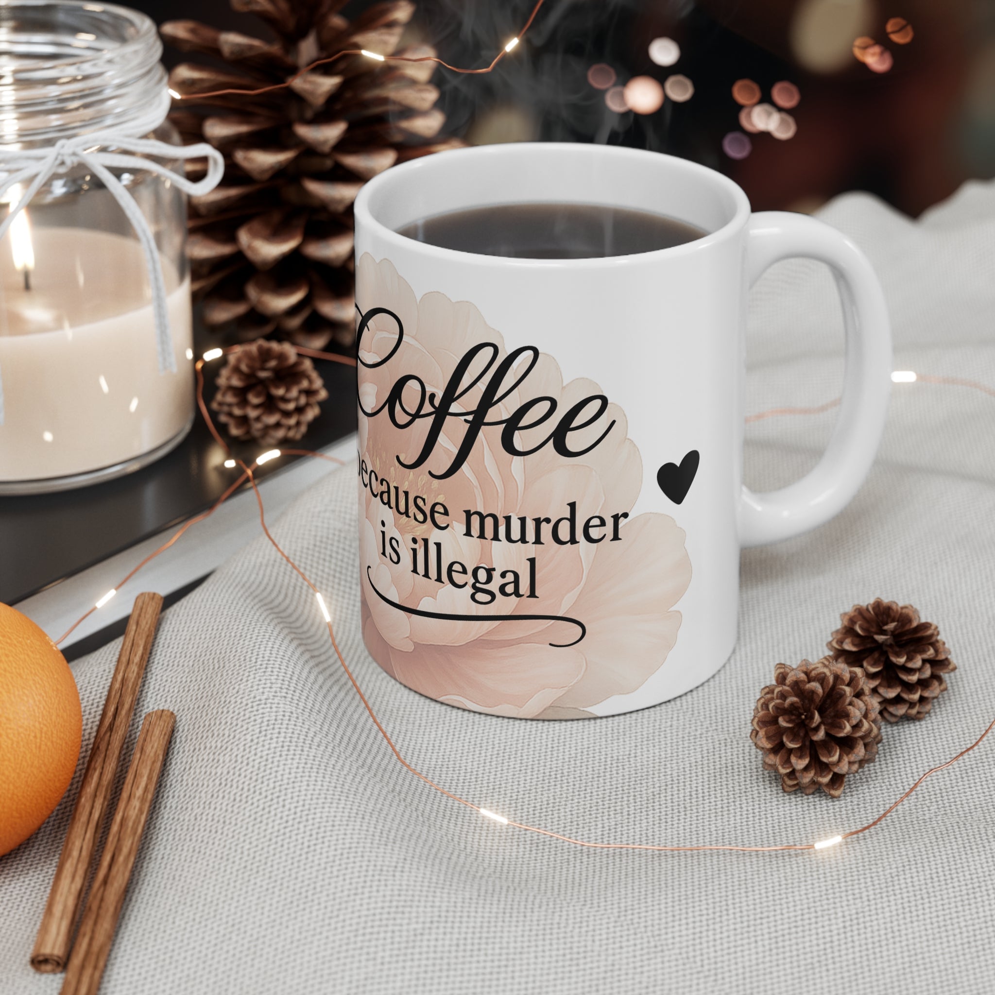 Ceramic Coffee Mug, Playful Coffee Lover Gift, Cute Coffee Cup, Morning Mug, Coffee Addict Present, Lifestyle Drinkware