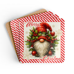 Christmas Corkwood Coaster Set | Festive Drink Coasters for Holiday Gatherings, Seasonal Home Decor, Unique Gifts, Merry Christmas Decor