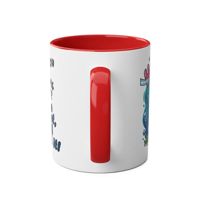 Coffee Mug - Humorous Fish-Themed Two-Tone Design, 11oz
