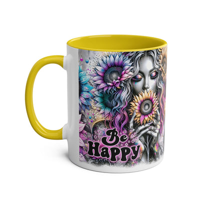 Be Happy Two-Tone Afirmation Mug