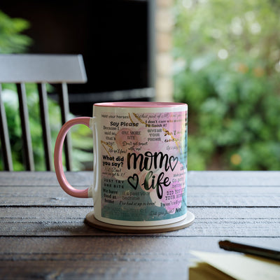 Mom Life Two-Tone Coffee Mugs, 11oz